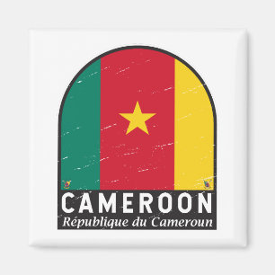 Kameruner FlaggenEmblem gestört Vintag Magnet