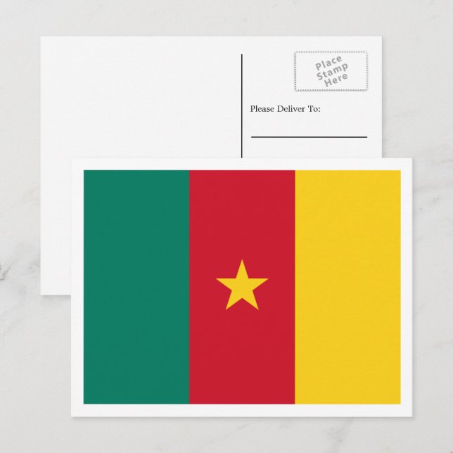 Kamerunische Flagge, Flagge Kameruns Postkarte (Vorne/Hinten)