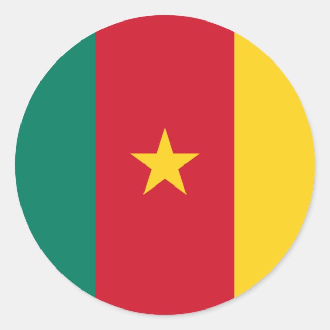 Kamerunische Flagge, Flagge Kameruns Runder Aufkleber (Vorderseite)