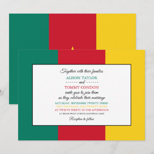 Kamerunische Flagge, Flagge von Kamerun Hochzeit Einladung