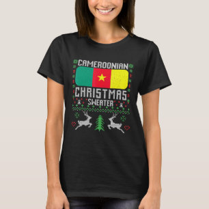 Kamerunische Flagge Kamerunischer Weihnachtssüßer T-Shirt