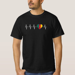 Kamerunischer Herzschlag I Liebe Kamerun Flaggenhe T-Shirt