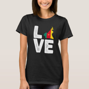 Kamerunischer Stolz Liebe Kamerun Flagge Karte Sch T-Shirt