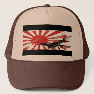 Kamikaze-Bomber-aufgehende Sonne-japanischer Truckerkappe