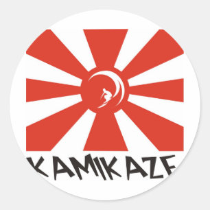 Kamikaze-Brandung Runder Aufkleber