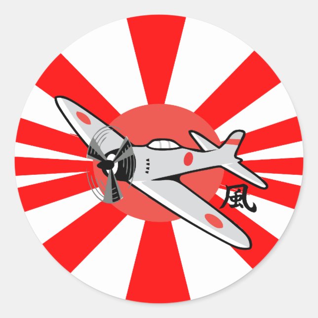 Kamikaze Large Runder Aufkleber (Vorderseite)