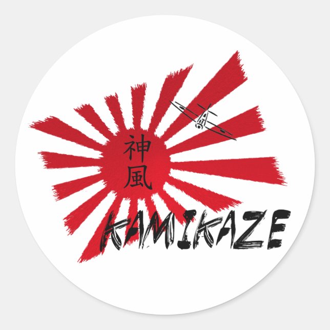 Kamikaze Runder Aufkleber (Vorderseite)