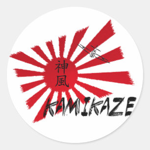 Kamikaze Runder Aufkleber