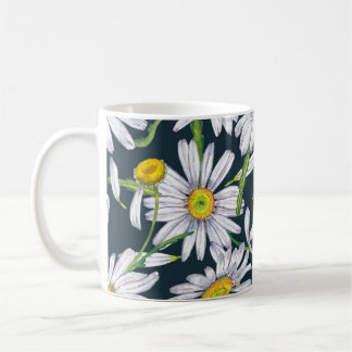 Kamille Blume: Dunkelblaue Wasserfarbe. Kaffeetasse