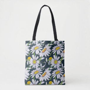 Kamille Blume: Dunkelblaue Wasserfarbe. Tasche