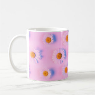 Kamille Blume mit mehrfarbigem Neonlicht Kaffeetasse