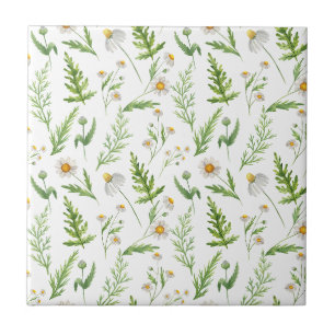 Kamille-Blumen-Botanisches-rustikales Muster Fliese