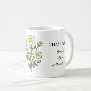 Kamille-Kraut-Illustration und Anwendungen Kaffeetasse