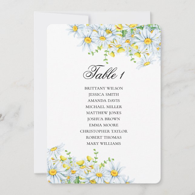 Kamille Sitzkarte. Hochzeit im Sommer Blume Einladung (Vorderseite)