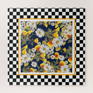 Kamille- und Mohn-Karo-Puzzle