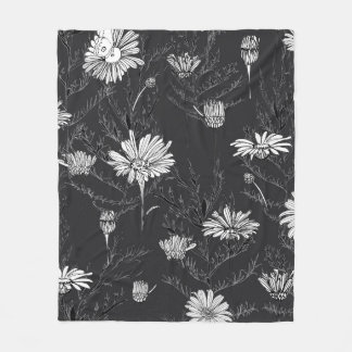 Kamille und Schmetterling-Blume, Knospen und Blätt Fleecedecke