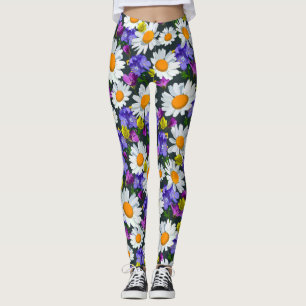 Kamille, wilde Blume: nahtlose Muster. Leggings