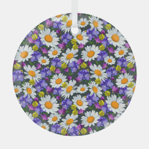 Kamille, wilde Blume: nahtlose Muster. Ornament Aus Glas