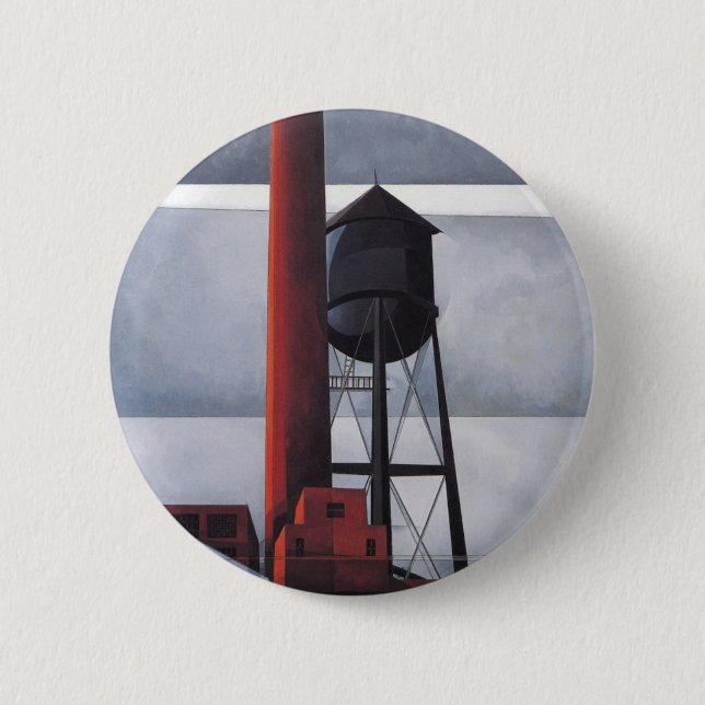 Kamin- und Wasserturm (von Charles Demuth) Button (Vorderseite)