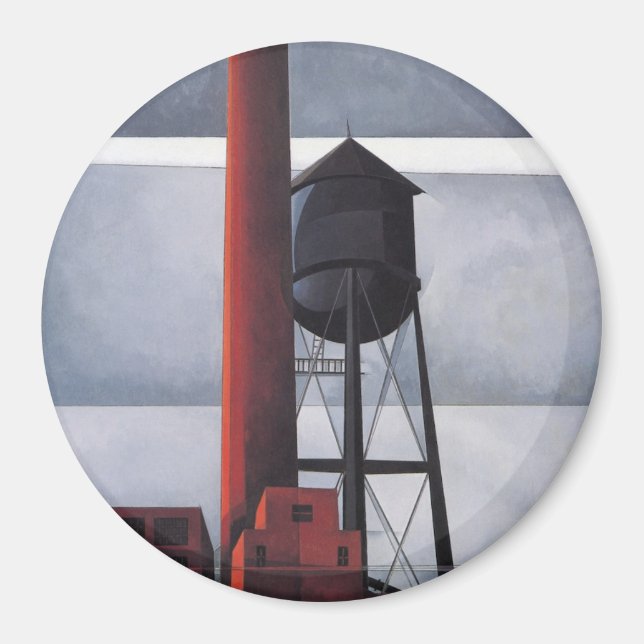 Kamin- und Wasserturm (von Charles Demuth) Magnet (Vorne)