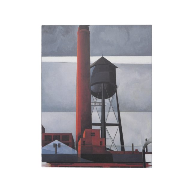 Kamin- und Wasserturm (von Charles Demuth) Notizblock (Rotiert)