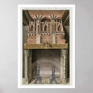 Kamin von einem Haus des 15. Jahrhundertsin Rouen, Poster