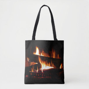 Kamin-Warme-Winterszene-Fotografie Tasche