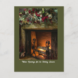 Kamin-Weihnachtskarte Postkarte