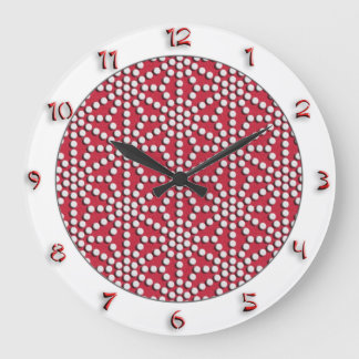 Kamishimo japanese, rot gepunktetes Kamishimo-Must Große Wanduhr