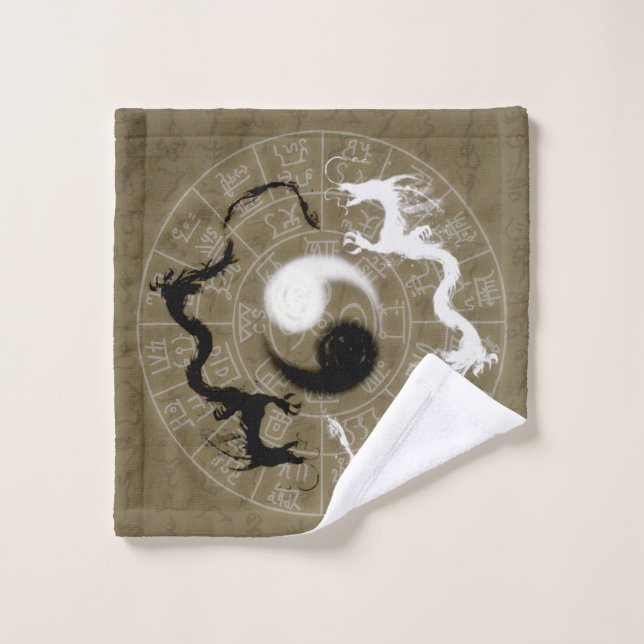Kamiyomoji Yin Yang Dragon Wash Tuch (Waschlappen)