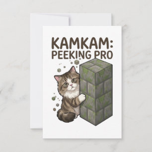 KAMKAM Spähender Pro Lustiger Pixel Block Katzenku Dankeskarte