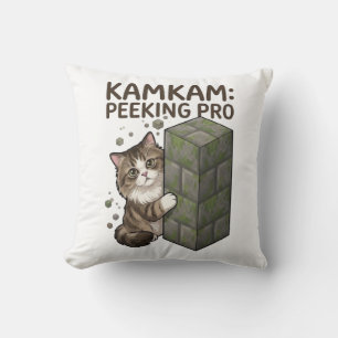 KAMKAM Spähender Pro Lustiger Pixel Block Katzenku Kissen