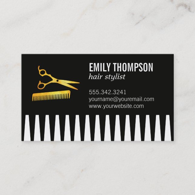 Kamm | Hair Stylist | Salon | Barber Visitenkarte (Vorderseite)