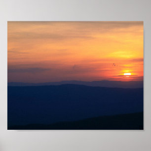 Kamm-Linien-Sonnenuntergang Poster