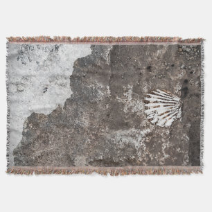 Kamm-Muschel-Muschelversteinerter Throw Decke