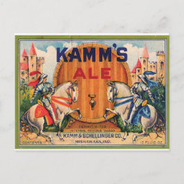 Kamm's Ale Mishawaka Indiana Burgen - Ritterlabel Postkarte