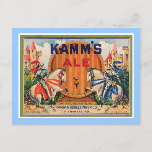 Kamm's Ale Vintage-Etikett Postkarte