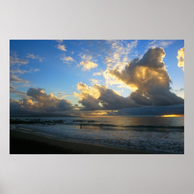 Kamole Beach Thunderstorm Sunset Poster (Vorne)