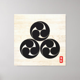KAMON (Familienwappen) Shimizu Canvas Print Leinwanddruck