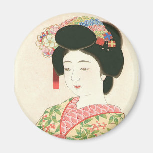 Kamoshita, Maiko Japaner Woodblock Druck Magnet