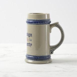 Kampagne für Freiheits-Logo-Blau Stein Bierglas