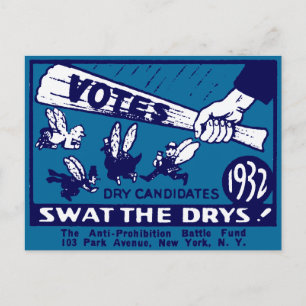 Kampagne gegen das Prohibitionsgesetz 1932 Postkarte
