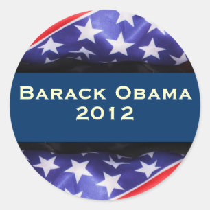 Kampagnen-Aufkleber OBAMA 2012 Runder Aufkleber