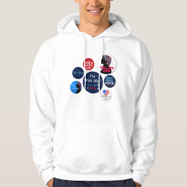 Kampagnen-Knopf-mit Kapuze Sweatshirt Hillary 2016 (Vorderseite)