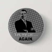 Kampagnen-Knopf Obama 2012 - ja können wir, wieder