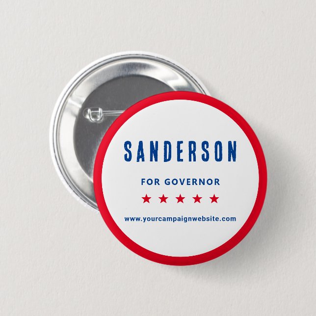 Kampagnenname Rotes Weiß Blaue politische Wahl Button (Vorne & Hinten)