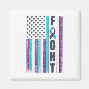 Kampf Amerikanische Flagge Suizidpräventionsbewuss Magnet