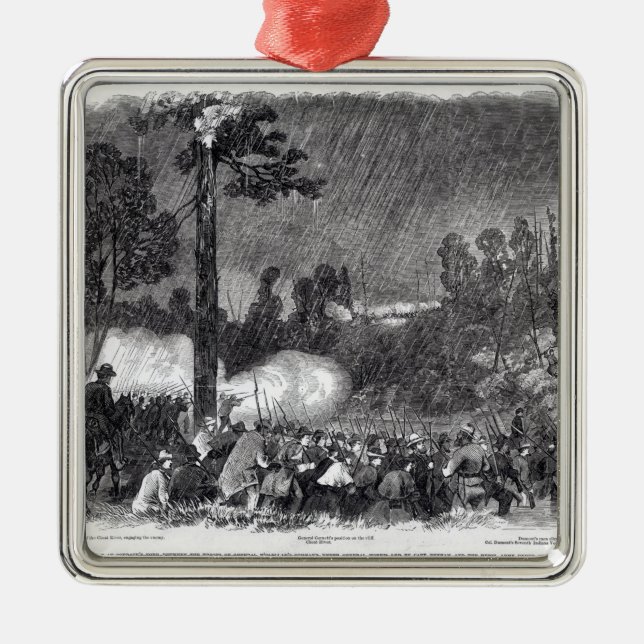 Kampf an Corracks Ford Silbernes Ornament (Vorne)
