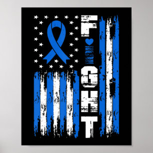 Kampf Ataxie Bewusstsein Patriotic USA Flag Poster