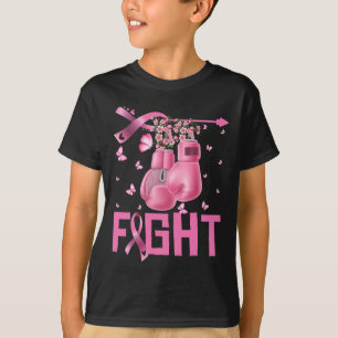 Kampf Brustkrebs Bewusstsein Boxhandschuhe Krieg T-Shirt